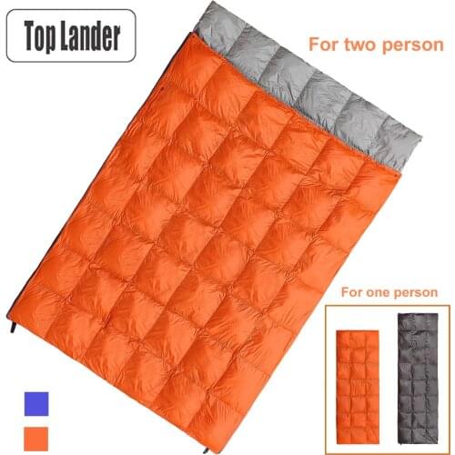 Outdoor Duck Down Sleeping Bag Waterproof Ultralight Spliceable Envelope Winter Autumn Spring Camping Hiking Underquilt Warm