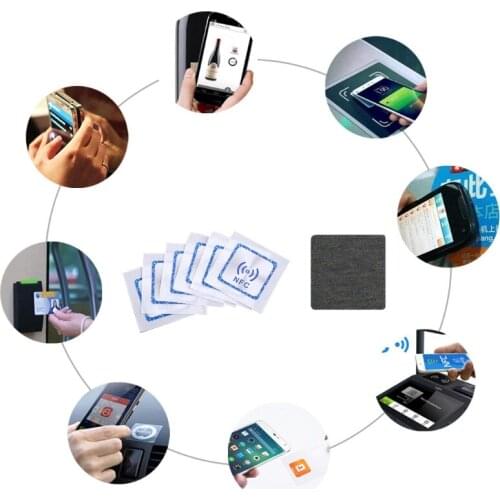 B2RC 6PCS Universal NFC Ntag213 Tag Anti Metal Sticker NTAG 213 Metallic Badges Label