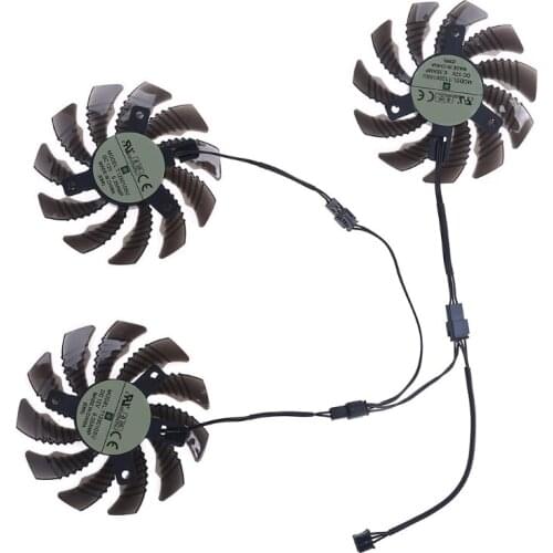 1/3pcs 75mm 2/3pin T128010SU Graphics Video Card Cooling Fan for Gigabyte GV-N970WF3OC-4GD GTX970 Cooler Fan