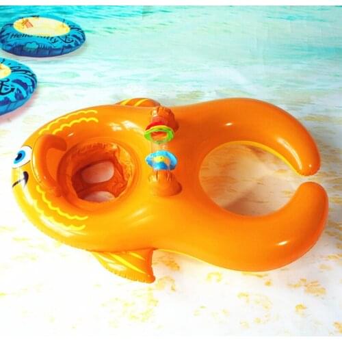 High Quality Orange Delicate Parent-Child Double Intimacy Development Swimming Seat Children Playing Kids Good-looking Swim Ring