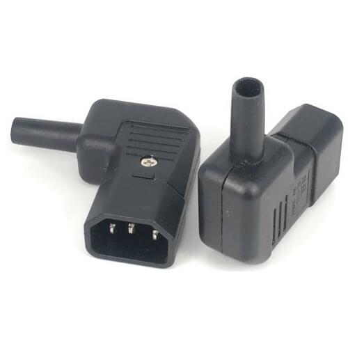 High Quality POWER Plug IEC 320 C14 90 Degree Angled Rewirable Connector Male Plug Adapter UL Approval