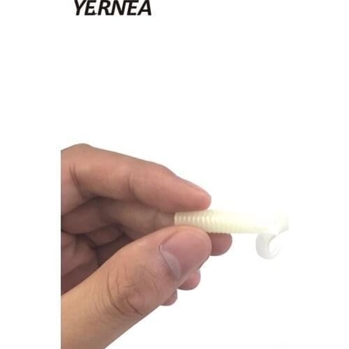 Yernea 10pcs/Lot 6cm Fishing Tackle artificial Silicone Soft Baits Luminous Fishing Lure Soft Lure Worm Shrimp Tail Maggots