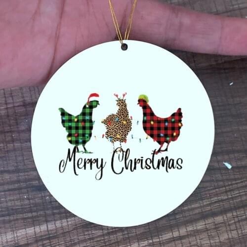 Funny Christmas Gnome Holiday Ornament Wooden Signs Wholesale Plaid Rooster Merry Christmas Ornament