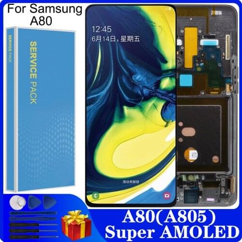 6.7'' SUPER AMOLED A80 A805 LCD Display For Samsung Galaxy A80 A805F LCD display Touch Screen Digitizer Assembly Replacement