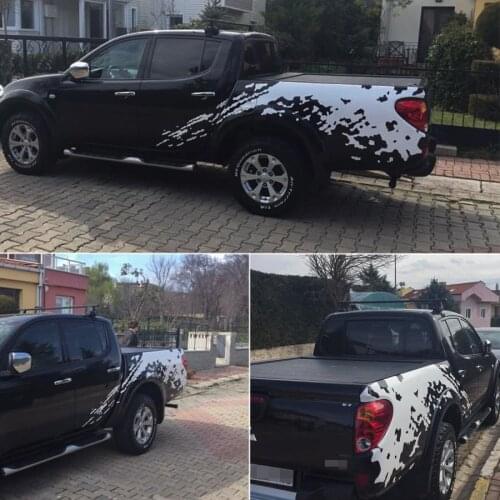 2 pieces mudslinger body rear tail side graphic vinyl car sticker fit for MITSUBISHI L200 TRITON2006-2014