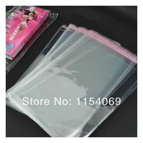 200pcs/lot Self Adhesive Seal Bag Big Clear Plastic Bags OPP Bags Transparent Plastic Packaging Bags 14x37cm free shipping