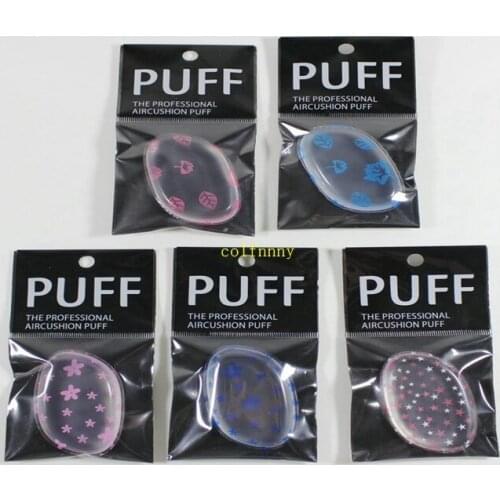 300pcs/lot Leaf shape Silicone Sponge makeup puff With retail package bag 9 colors