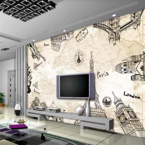 Beibehang Custom wallpaper 3d mural new world travel sailing europe map tv background wall living room bedroom wallpaper 3d обои