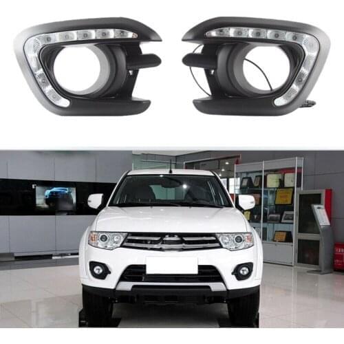 Car Led Daytime Running Light Turn Signal Light Fog Driving Lamps for Mitsubishi Pajero Sport 2015 2016