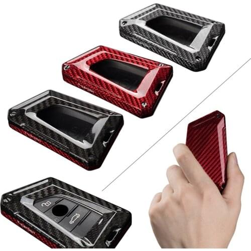 Car Carbon Fiber Key Fob Shell Case Cover Housing For BMW X1 X2 X3 X4 X5 X6 F15 F16 F48 G11 G12 G30