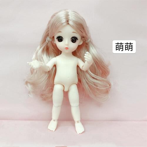 BJD17cm Doll 13 Moveable Jointed Dolls Toys Baby Naked Nude Women Body Dolls for Girls Gift Toy Plastic DIY Toy for Girls