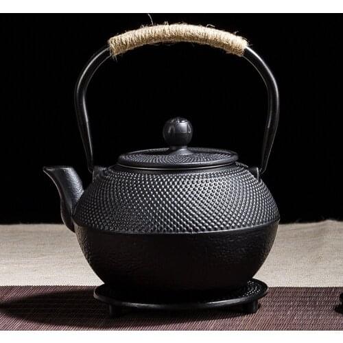 Home Induction Cooker Thicken Iron Tea Pot Stainless Steel Infuser Cast Iron Teapot Tea Kettle for Boiling Water Oolong Tea