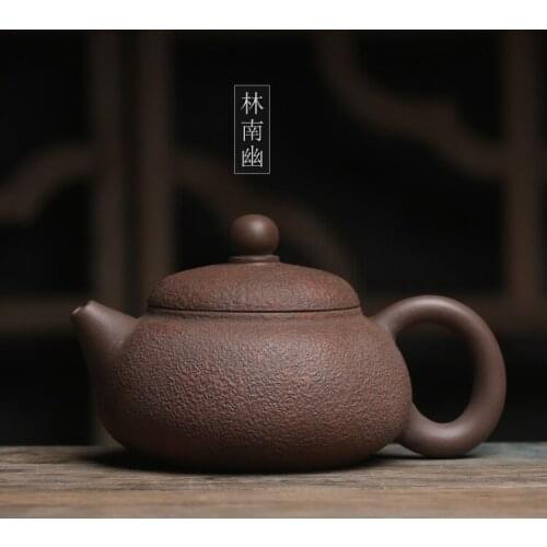 Teapot retro Lin Nanyou hand-made milk top teapot special gift home Kungfu small teapot tea set vermilion clay