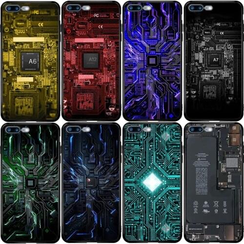 Phone Case for Xiaomi Redmi Note 10 9 9S 9A 8 8T 7 6 7A 6A 5A 5 A1 A2 A3 Pro Max Plus Lite Computer Battery Phone Circuit Board