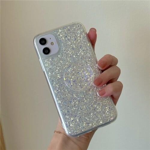 Bling glitter foils bracket stand phone case for iphone 11 11Pro Max 12 12Pro Max X XR XS Max 7 8 Plus SE2020 phone holder