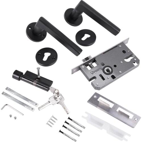 Black Space Aluminum Door Handle Interior / Bedroom Door Lock Split Silent Door Lock ,Door Hardware