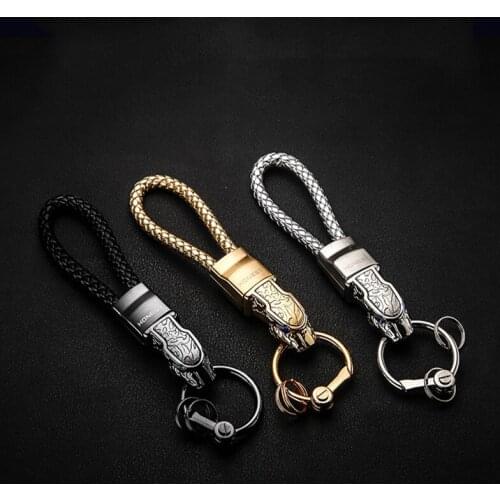 Mens KeyChain Car Leopard Head KeyRing Key Holder for BMW E46 E90 Toyota Rav4 Suzuki Sx4 Kia Optima K5 Audi A3 Key Chain