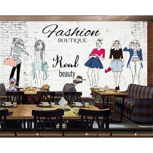 Photo Wallpaper Modern Fashion girl brick pattern Murals Living Room Bedroom 3d Waterproof Wall Painting papel de parede