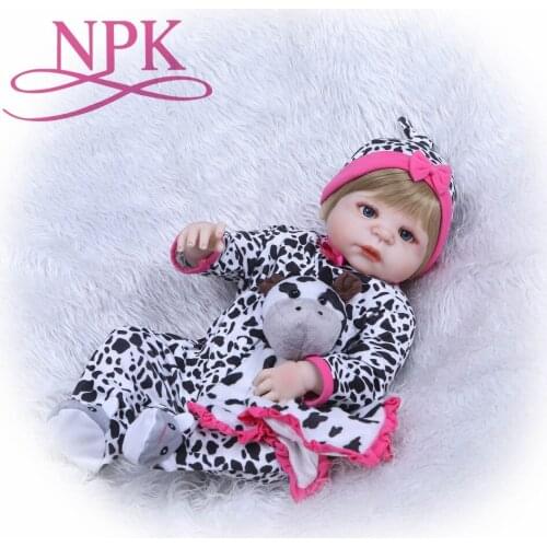 NPK 22" Fashion reborn girl doll newborn full body silicone vinyl bath doll toys bebe gift reborn realista for children