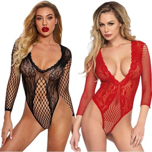 Nylon Mesh Bodysuit Body Stocking Erotic Lingerine Sexy Costume Body Suits Womens Plus Size Sexy Lingerie