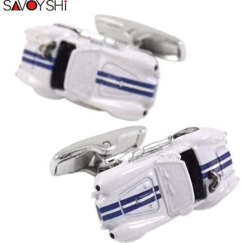SAVOYSHI Newest Fashion 3D Racing Car Model Cufflinks for Mens Shirt Cuff bottons High Quality Novelty Enamel Cufflinks Jewelry