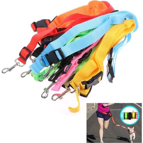 New 1PC Great Adjustable Handsfree Dog Pet Walking Running Jogging Lead Leash Waist Belt Chest Strap