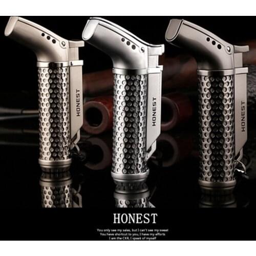 Portable Outdoor Butane Jet Lighter Turbo Torch Lighter Fire Windproof Spray Gun Metal Lighter 1300 C NO GAS