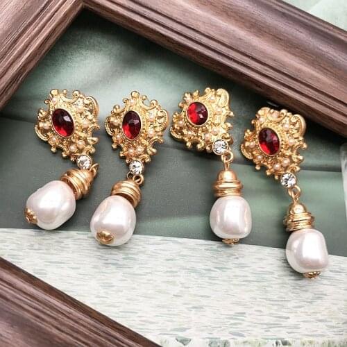 Teardrop Pearls Earrings Party Jewelry French Elegant Textured Classic Temperament Accessories