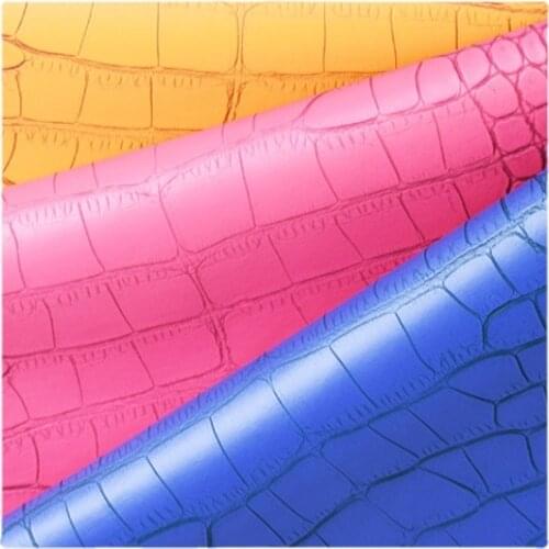 Width 54'' Waterproof PVC Crocodile Leather Fabric By The Yard For Luggage Furniture Car Decoration Shoes Material