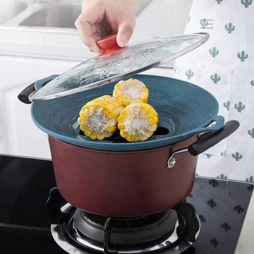 Silicone lid Spill Stopper Cover Silicone Lid For Pot Pan Heat-resisting Flower Pan Lid Home Cooking Tool Kitchen Accessories