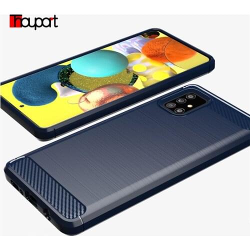 Silicone Case For Samsung Galaxy A51 A71 A31 A41 A21S A91 Cases Soft Carbon Fiber ShockProof Cover For Galaxy A 51 71 5G UW 2021