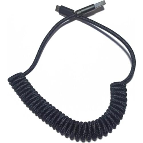 Type C Micro Coiled Cable Wire Mechanical Keyboard GH60 USB Cable Type-C to USB Port / USB V2 Cable Micro USB port for GH60 W3JD