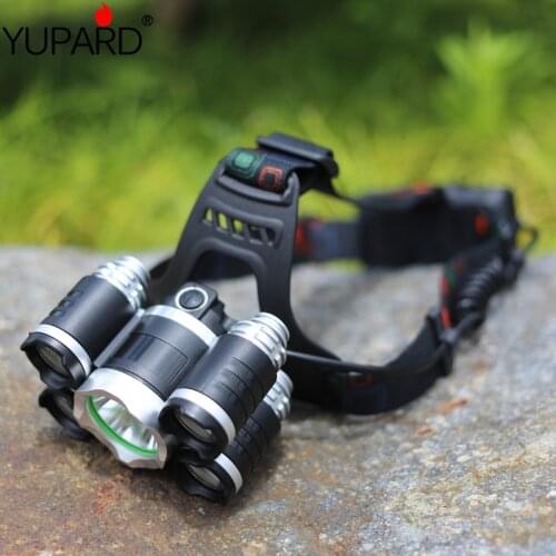 T6 LED strong light camping flashlight headlight hiking waterproof long shot camping outdoor miners lamp+18650 battery charger