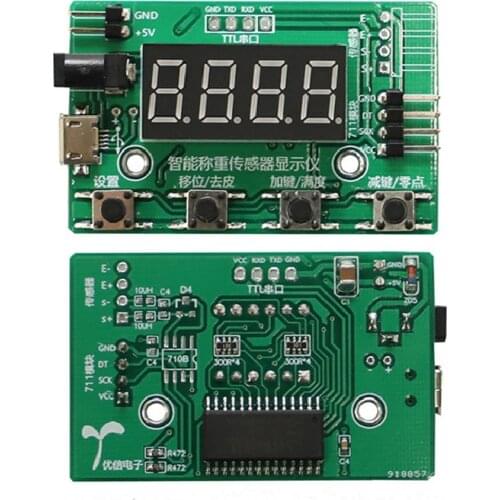 HX711 Load Cell AD Weight Pressure Sensor AD Module with Display 24-bit Weighing Instrument Electronic Scale Modules Board