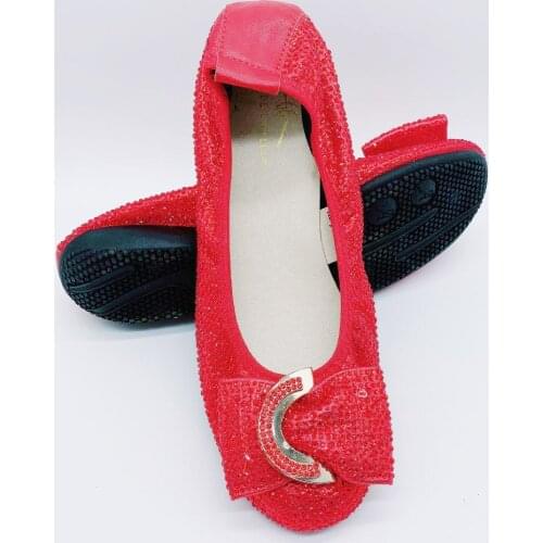 Hot Sale African Nigerian Flat Shoes Women Flats with Banana Shoes Roll Up Soft Casual Flats for Ladies Sports Footwear Italy