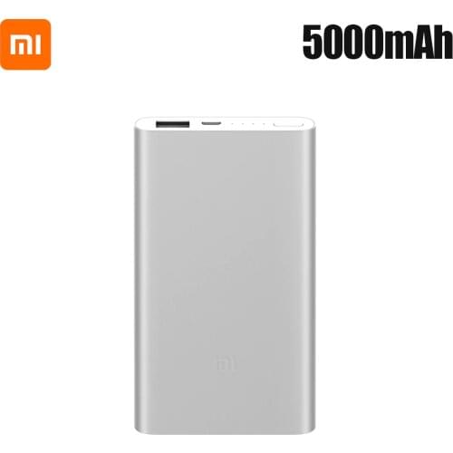 Xiaomi Power Bank 2 5000mAh Portable Powerbank Aluminum Metal Case Fast Charge for iPhone 11 Pro Samsung Smartphones for Travel