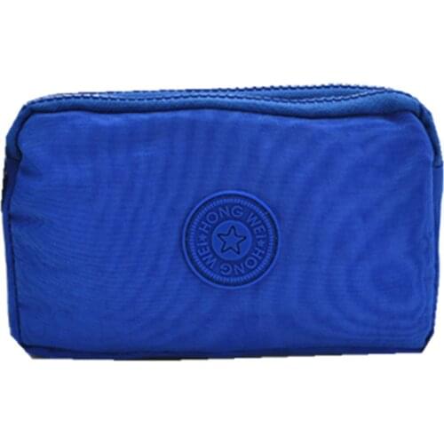 Ladys Zipper Purse Wristband Wallet with 3 Main Pocket 16.5*10*5cm Canvas Handbag for Cell Phone Banknote Coin Solid New