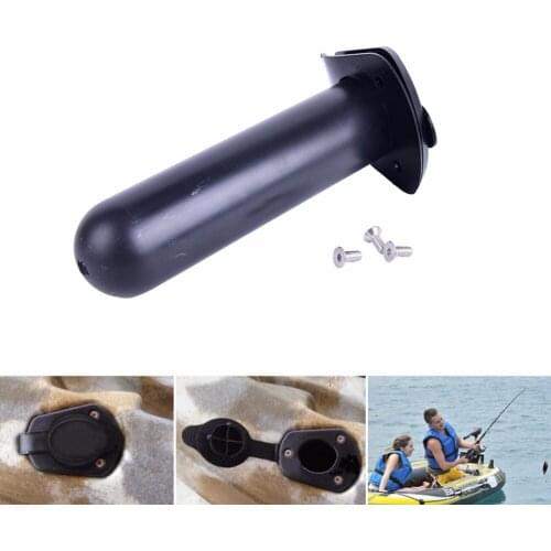 1Set Plastic Flush Mount Fishing Rod Holder Cap Gasket Kayak Boat Canoe Tackle Black