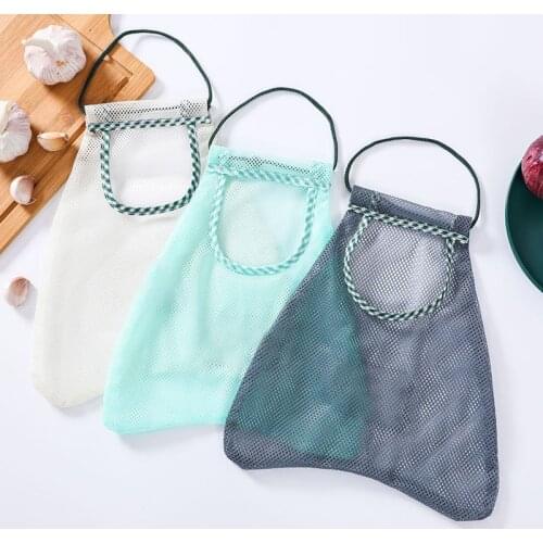 1Pcs Fruit Vegetable Net Bags Ginger Garlic Onion Totes Multi-purpose Reusable Polyester/PVC Kitchen Supplies Mesh Bags