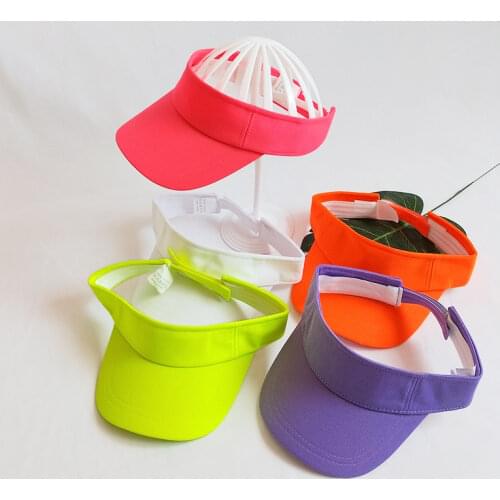 1PC Neon Green Orange Lime Mesh Sun Visor Caps Men Women Plain Adjustable Sport Visors Golf Tennis Running Hiking Camping Hats