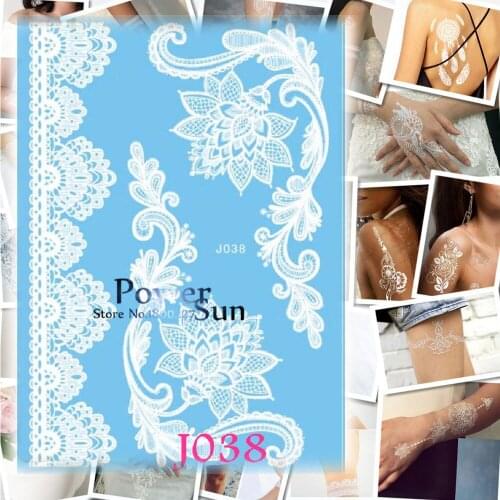 1PC Sexy Lotus Flower Design White Henna Tattoo Body Art Temporary Tattoo Sticker Waterproof Arm Shoulder Tatoo Women Bracelet