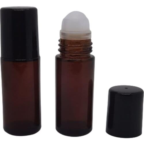 10 x 30ml Amber glass roll on Perfume bottle 50cc Empty Brown essential oil roll-on Containers for use cosmetic packaging