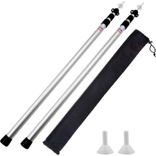 2 pcs Tent Pole 2.3M Aluminum Alloy Camping Tent Pole Tent Support Pole Canopy Awning Frame Accessories With Storage Bag