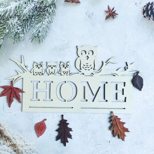 2021 Wooden Owl Wall Hanging Decor Pendant Door Decoration Welcome Signs Creative Home Decor Children DIY Holiday Gifts