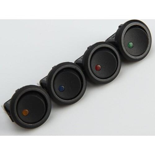 4pcs 12V Cats eye with lamp series 2 Grade 3 foot hole 20MM car-to-ship type rocker power supply circular switch