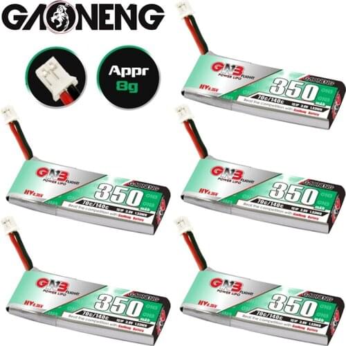5Pcs/Set GAONENG 3.8V 350mAh 70C/140C 1S HV Lipo Battery PH2.0 Plug for BetaFPV 65S UK65 Blade Inductrix UR65 Tiny Whoop Drone