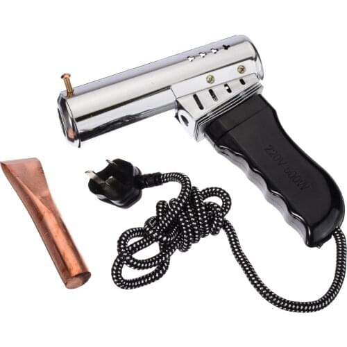 1Set 220V 500W Electric Soldering Hot Gun Iron Heavy Duty High Power Chisel Tip Soldering Iron Point Copper Tip Solder