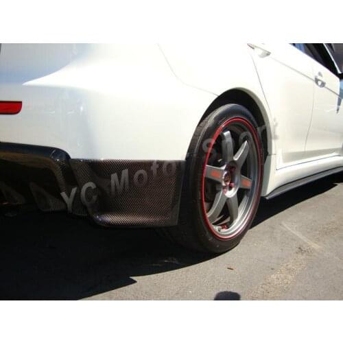 Car Accessories Carbon Fiber Rear Bumper Extension Corners Fit For 2008-2012 Evolution EVO X 10 Rear Bumper Spat Addon