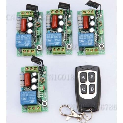 220V Wireless Remote Controller Wireless Power Switch System Receiver& Transmitter 1CH 10A Light Lamp LED SMD ON OFF