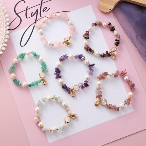 Bohemian Natural Irregular Stone Beads Charm Bracelet For Women Fashion Hands Jewelry Simulated Pearl Bracelets & Bangles Gifts